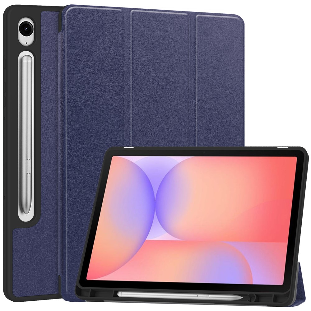  Samsung Galaxy Tab S10 Lite Fodral Tri-Fold Pennhållare Mörk Blå