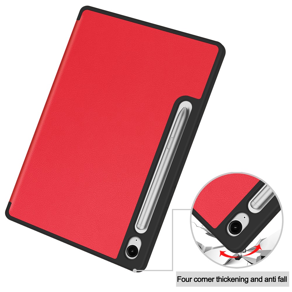  Samsung Galaxy Tab S10 Lite Fodral Tri-Fold Pennhållare Röd