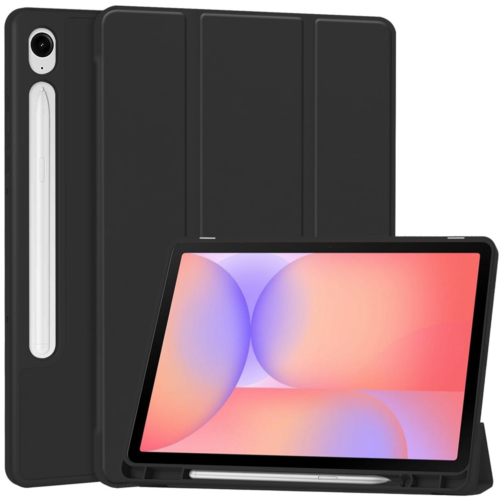  Samsung Galaxy Tab S10 Lite Fodral Tri-Fold Pennhållare Svart