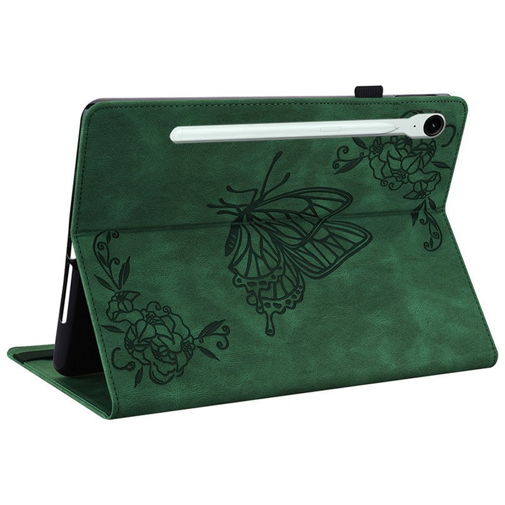  Samsung Galaxy Tab S11 Fodral Butterfly Flower Grön