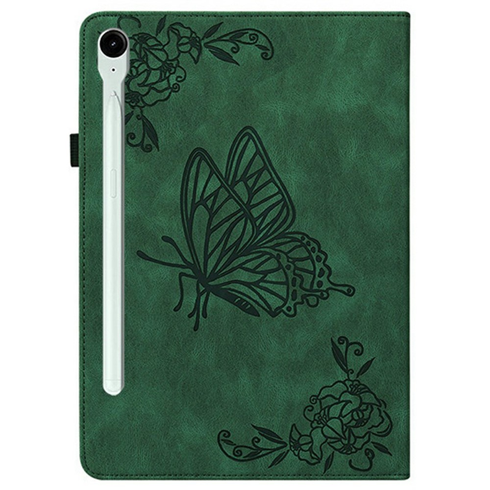  Samsung Galaxy Tab S11 Fodral Butterfly Flower Grön