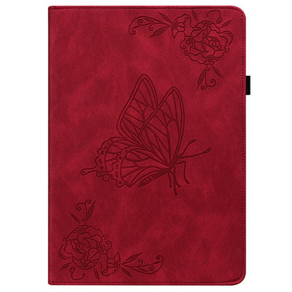  Samsung Galaxy Tab S11 Fodral Butterfly Flower Röd