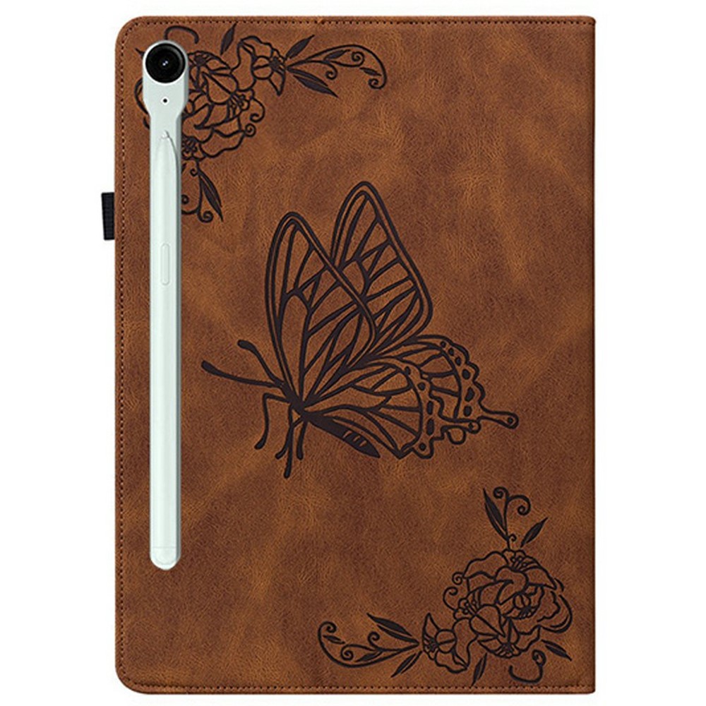  Samsung Galaxy Tab S11 Fodral Butterfly Flower Brun