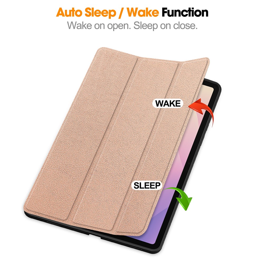  Samsung Galaxy Tab S11 Fodral Tri-Fold Läder Roséguld