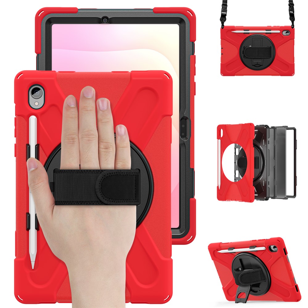 Samsung Galaxy Tab S11 Skal Shockproof Hybrid Kickstand Röd