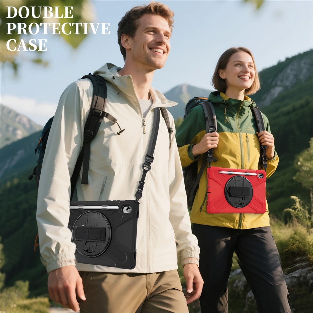  Samsung Galaxy Tab S11 Skal Shockproof Hybrid Kickstand Röd