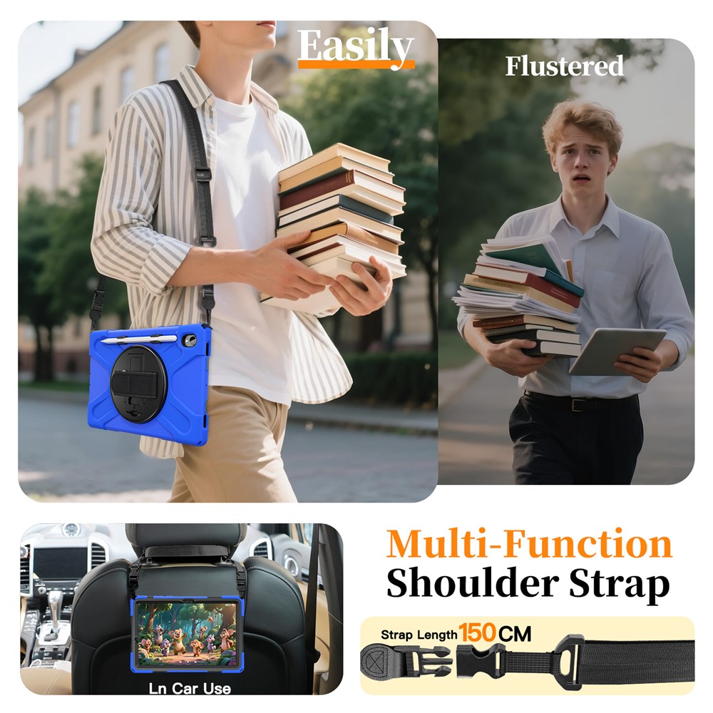 Samsung Galaxy Tab S11 Skal Shockproof Hybrid Kickstand Blå