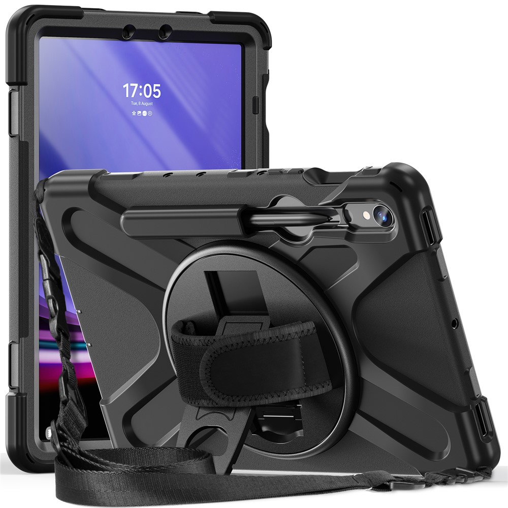  Galaxy Tab S10 Lite/S10 FE/S9 FE/S9/S8/S7 Skal 360° Hybrid Svart