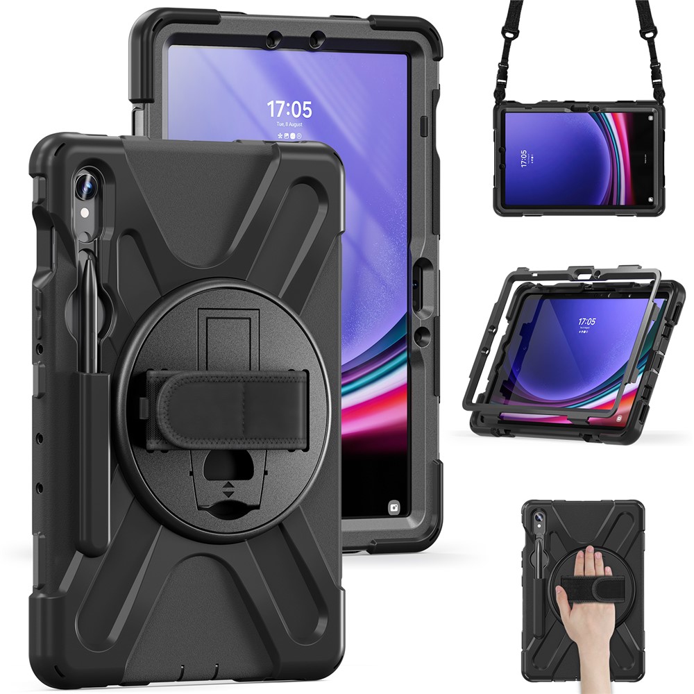  Galaxy Tab S10 Lite/S10 FE/S9 FE/S9/S8/S7 Skal 360° Hybrid Svart