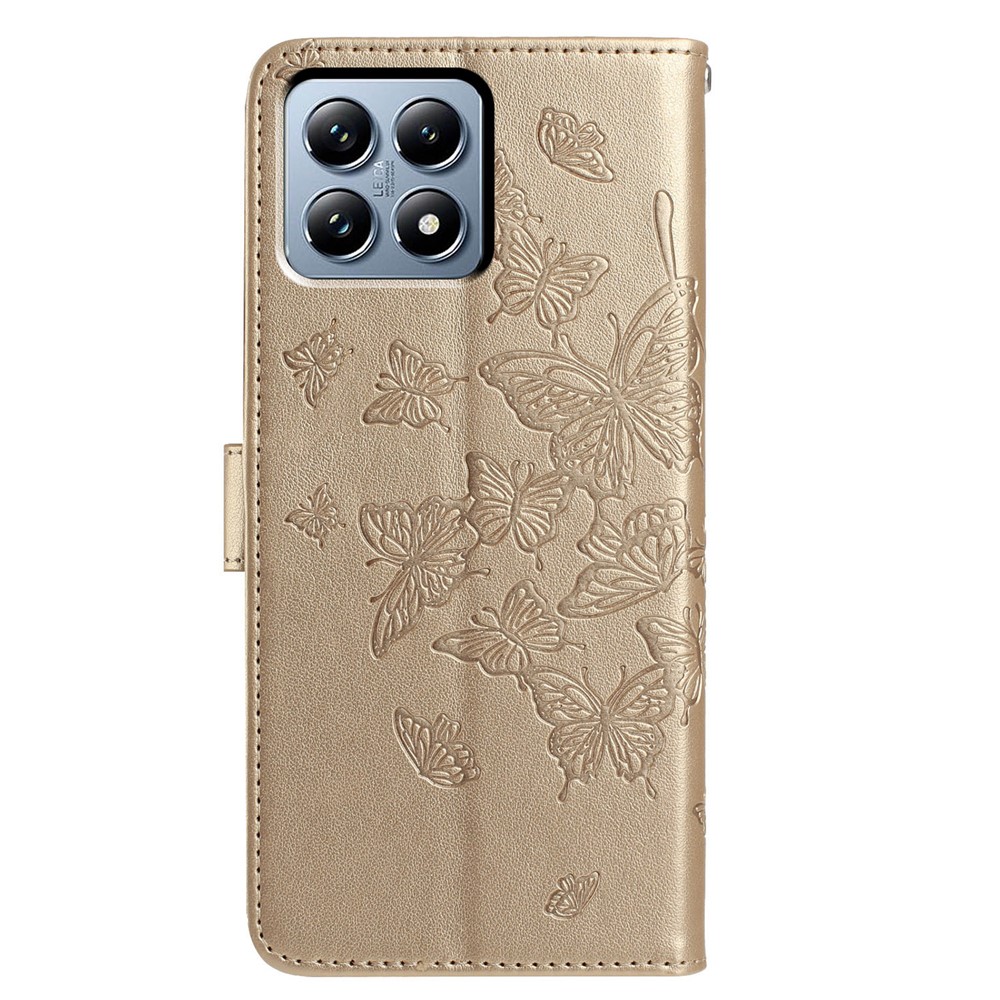  Xiaomi 15T Fodral Med Fjäril Tryck Guld