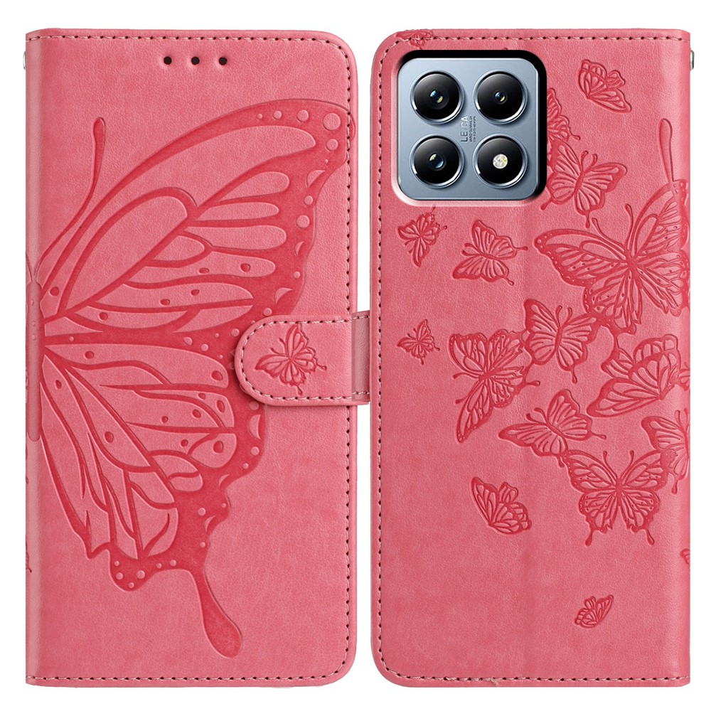  Xiaomi 15T Fodral Med Fjäril Tryck Rosa