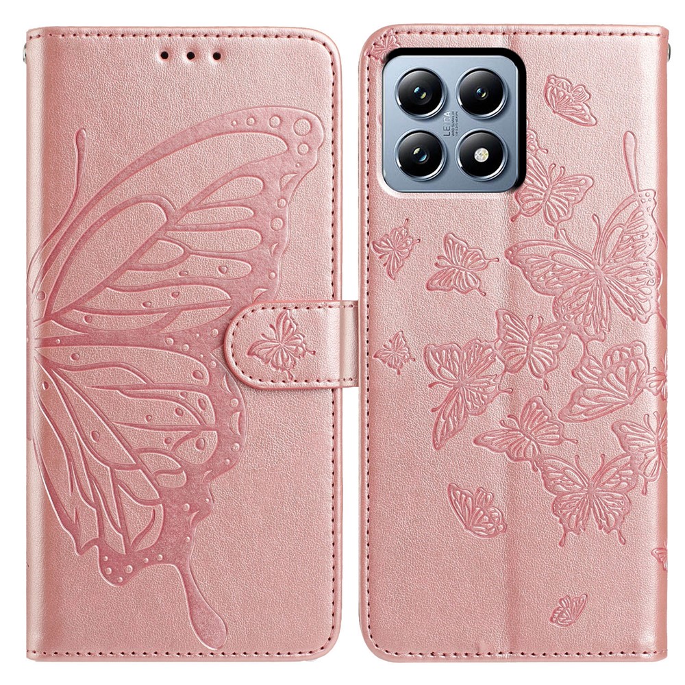  Xiaomi 15T Pro Fodral Med Fjäril Tryck Roséguld