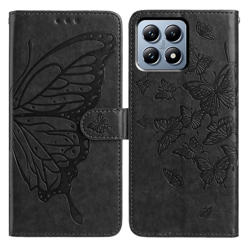  Xiaomi 15T Pro Fodral Med Fjäril Tryck Svart