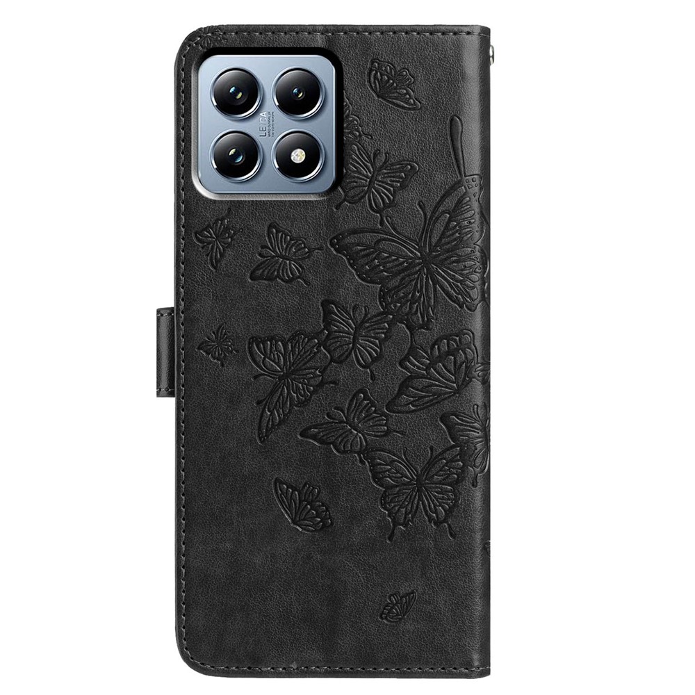  Xiaomi 15T Pro Fodral Med Fjäril Tryck Svart