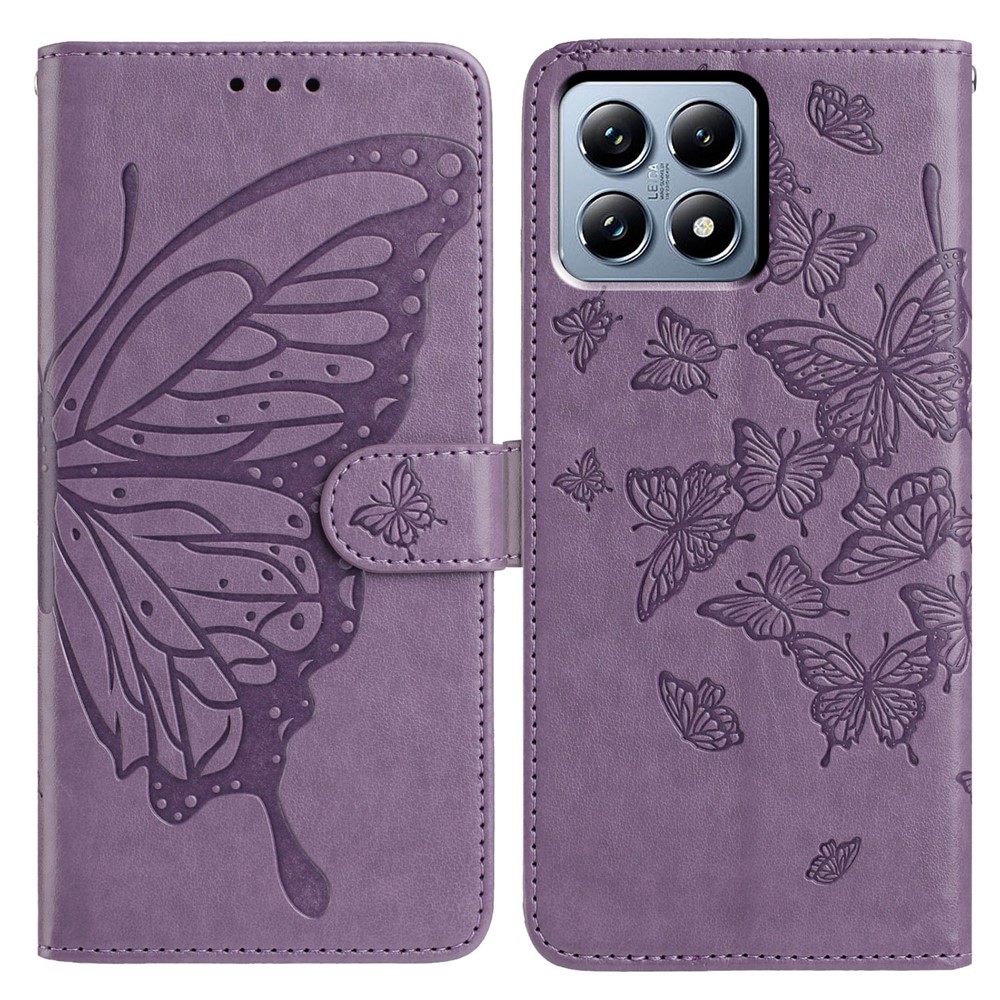  Xiaomi 15T Pro Fodral Med Fjäril Tryck Lila