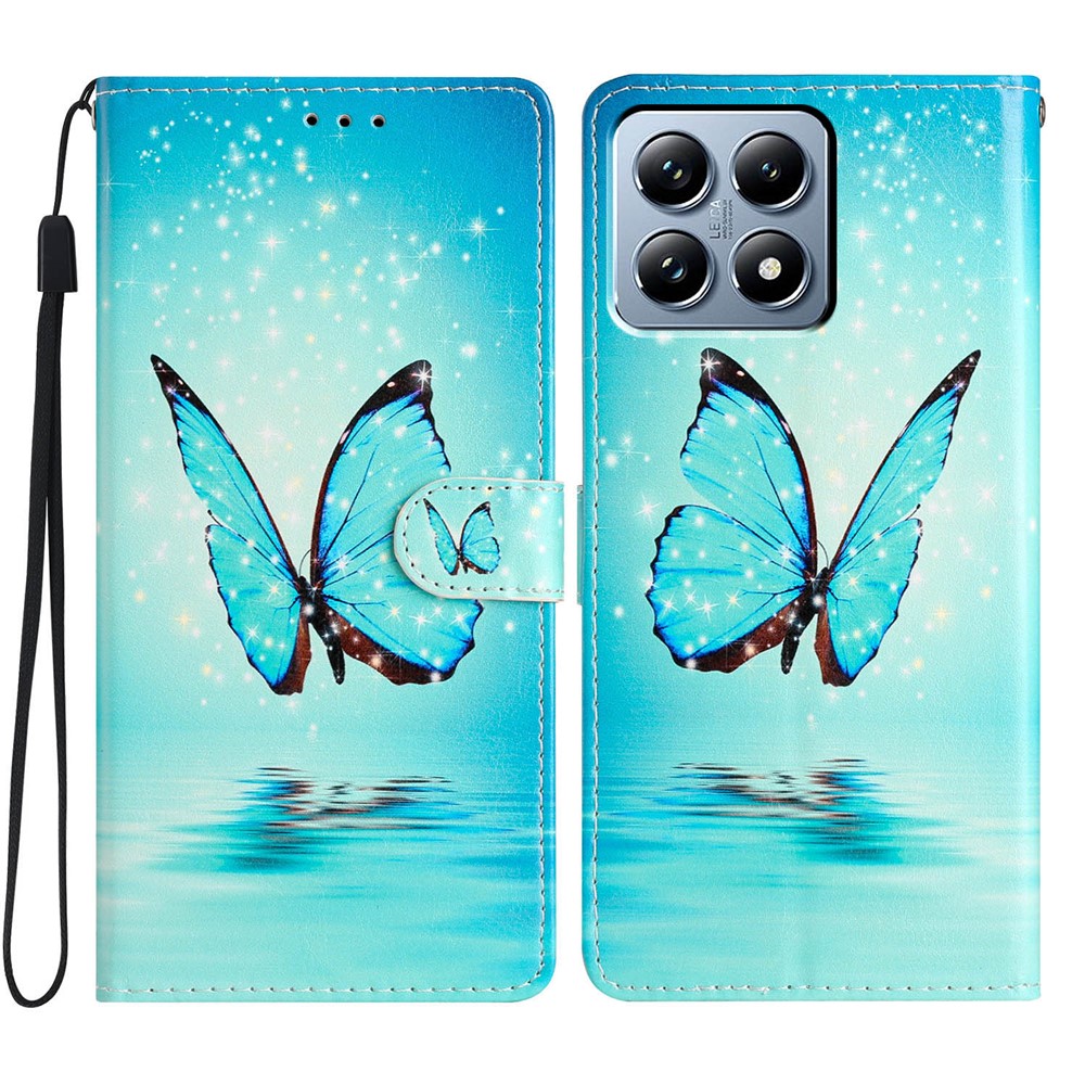  Xiaomi 15T Fodral Med Tryck Fjäril Blå