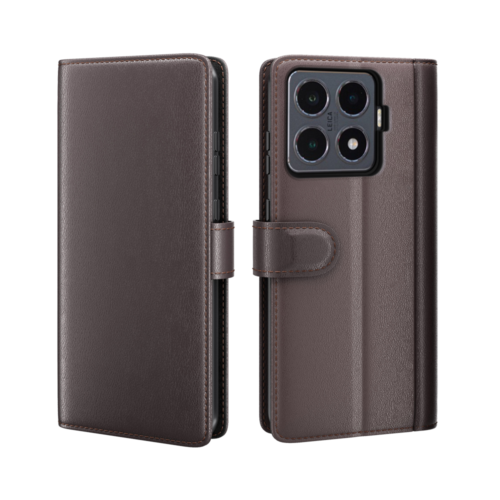  Xiaomi 15T Pro Fodral Premium Äkta Läder Brun