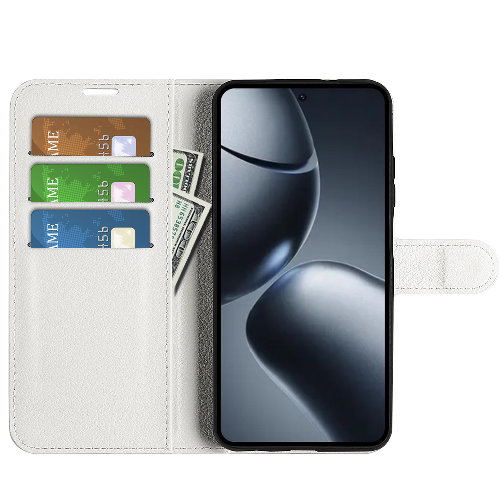  Xiaomi 15T Fodral Litchi Läder Vit