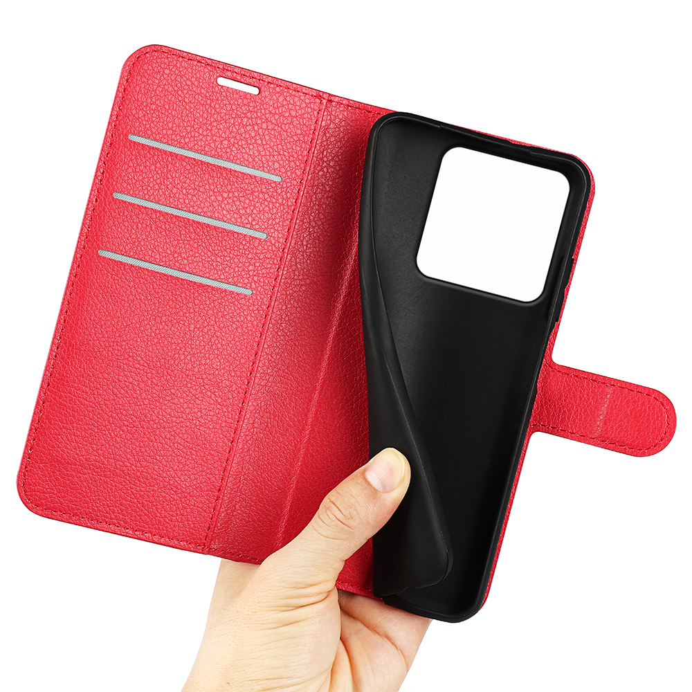  Xiaomi 15T Fodral Litchi Läder Röd