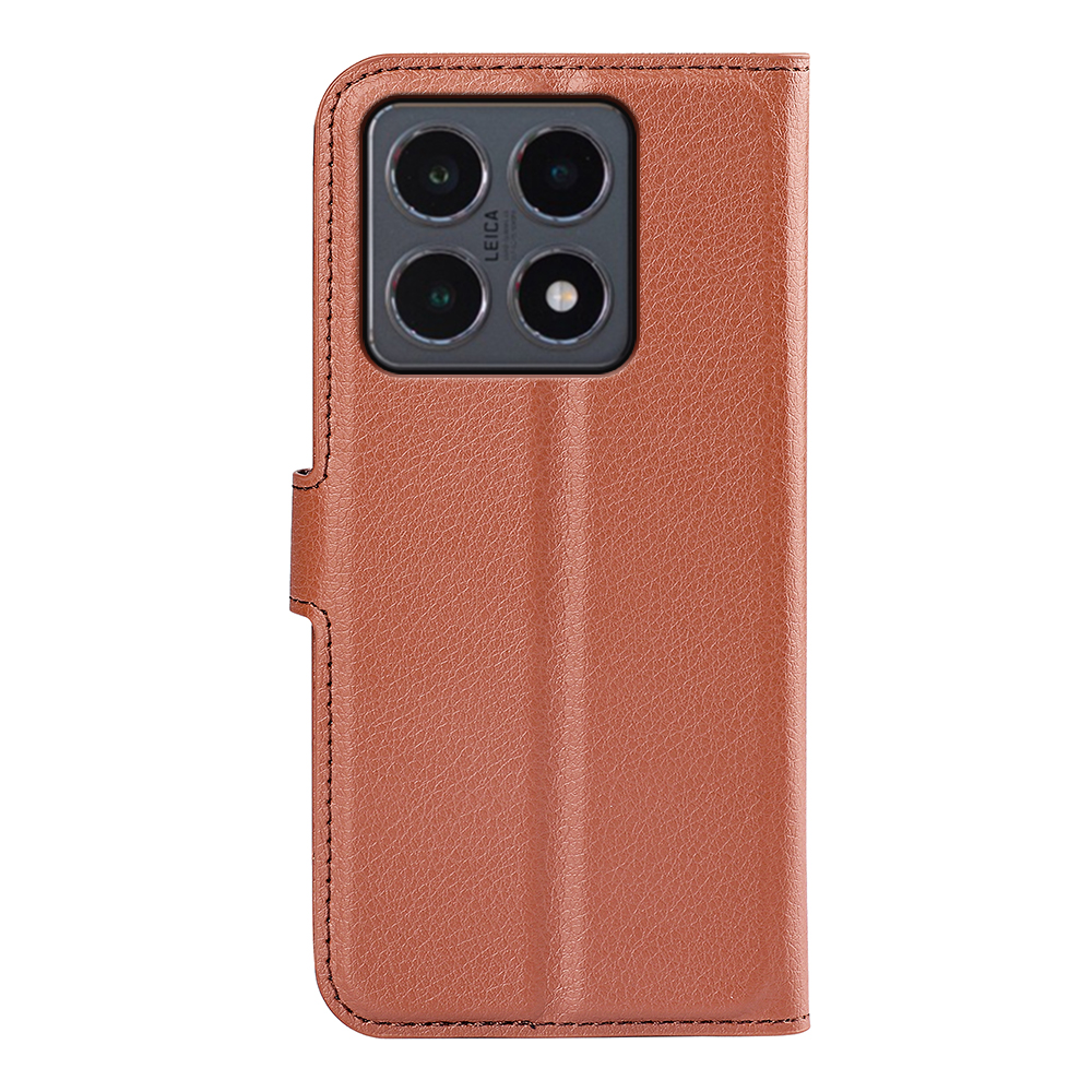  Xiaomi 15T Fodral Litchi Läder Brun