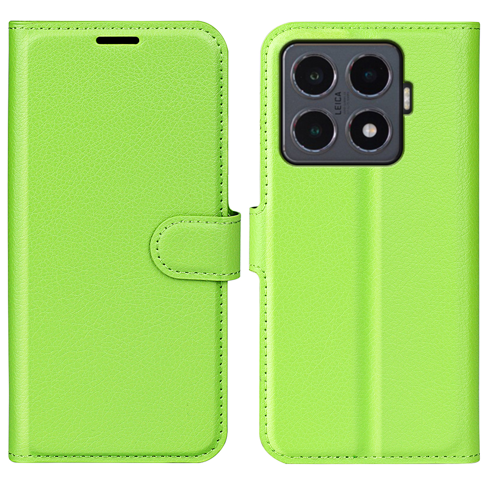  Xiaomi 15T Pro Fodral Litchi Läder Grön