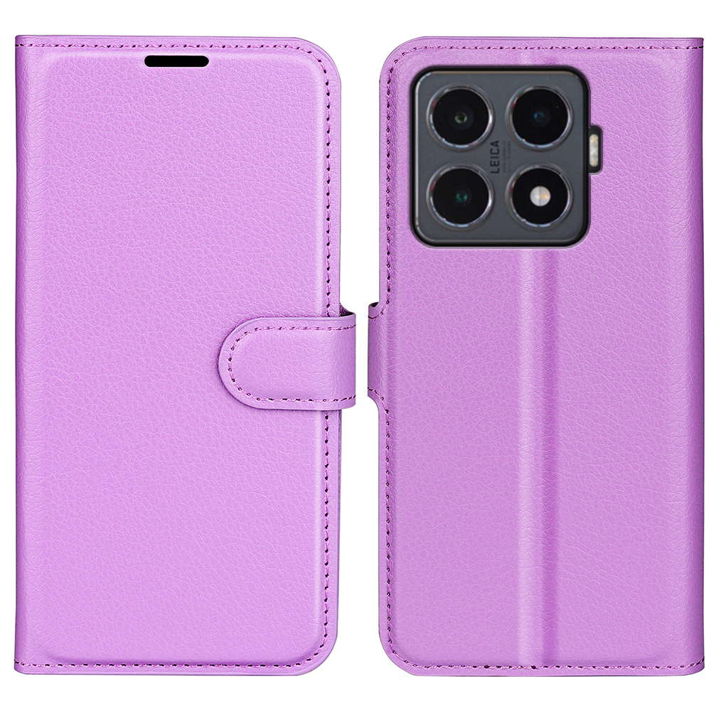  Xiaomi 15T Pro Fodral Litchi Läder Lila