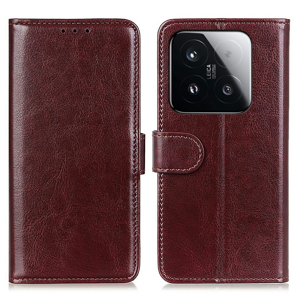  Xiaomi 15T Fodral Crazy Horse Läder Brun