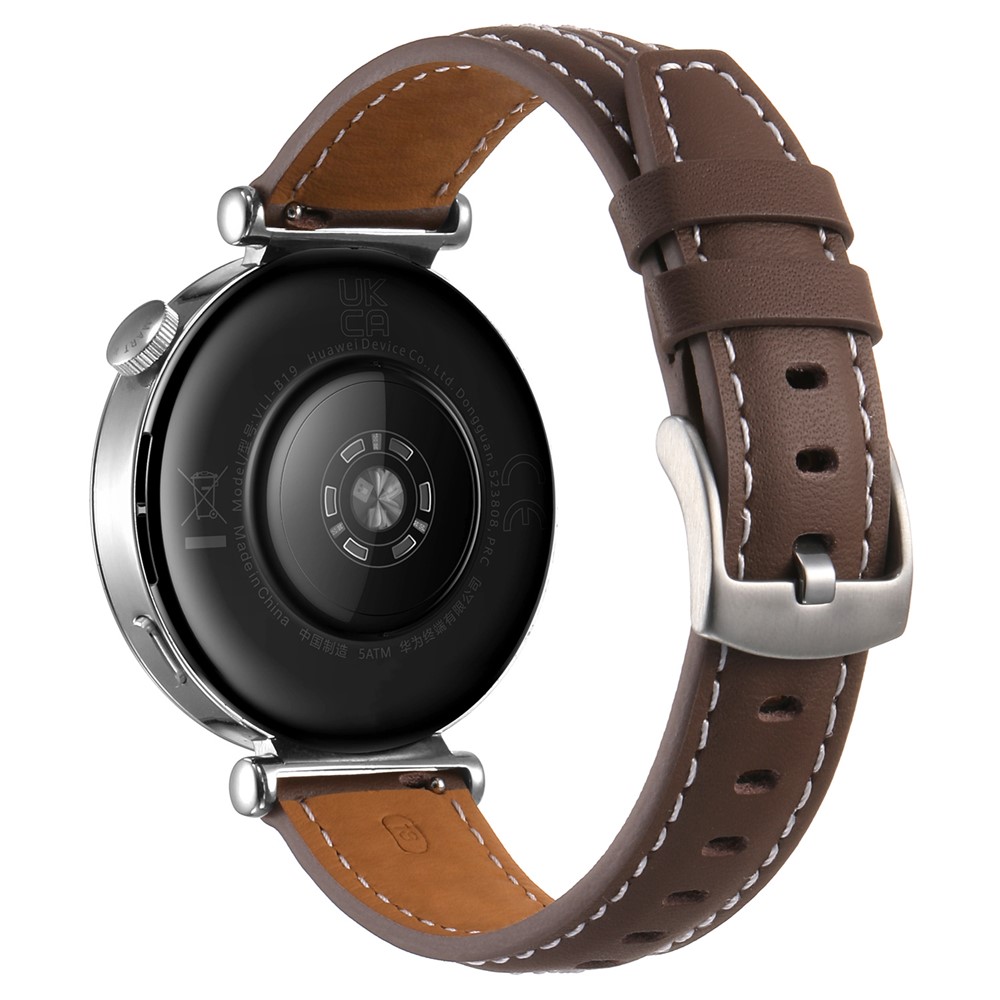  Klockarmband 18 mm Äkta Läder Mörk Brun