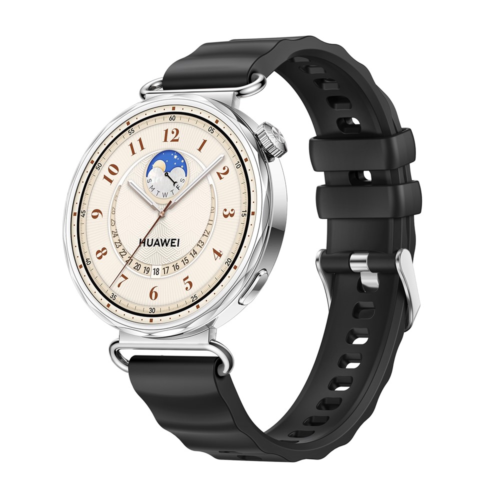  Klockarmband 18 mm Quick Release Wave Silikon Svart