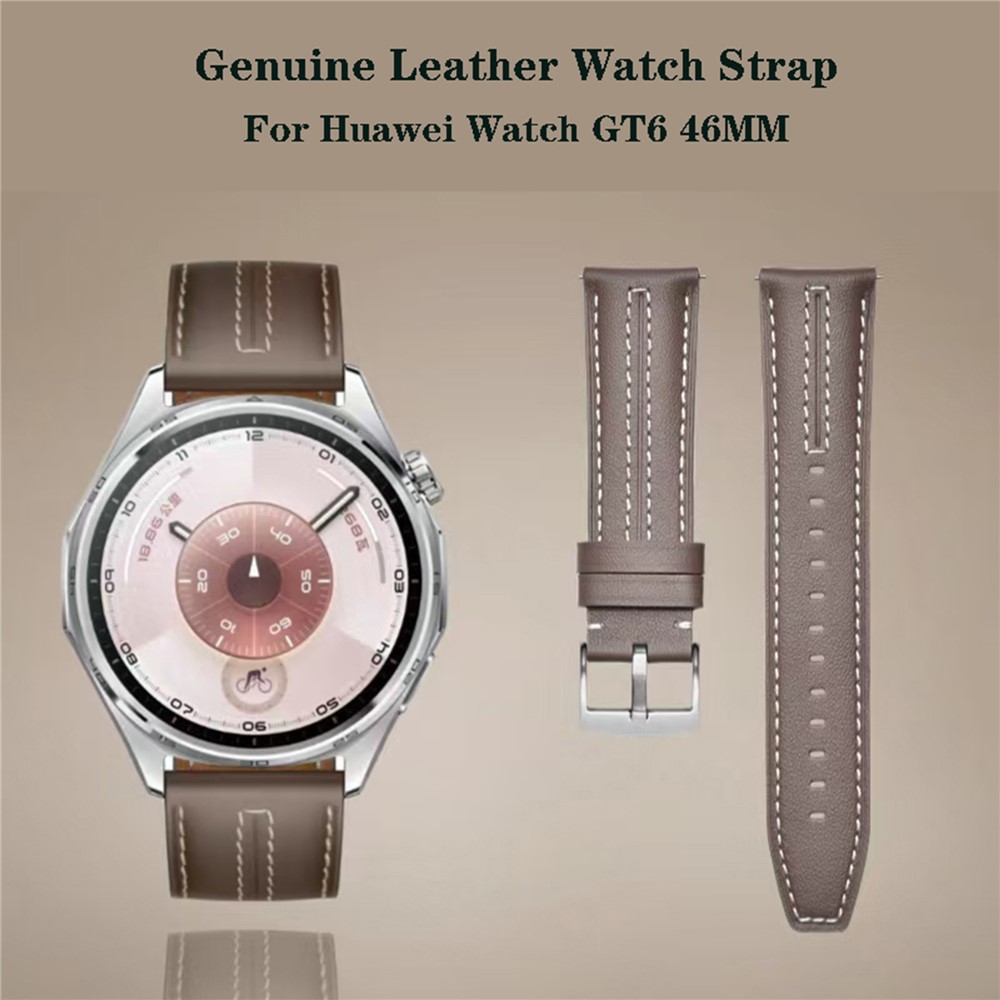  Klockarmband 22 mm Äkta Läder Grå / Brun