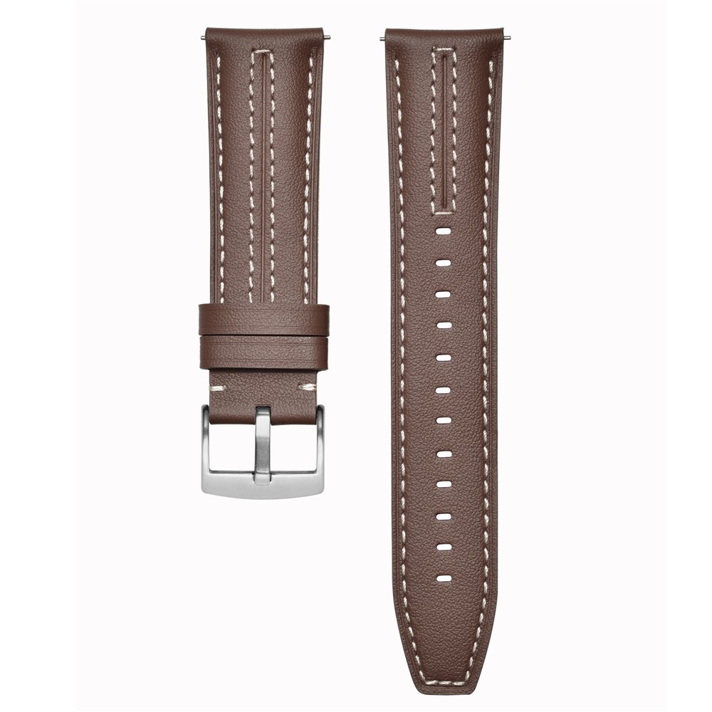  Klockarmband 22 mm Äkta Läder Mörk Brun