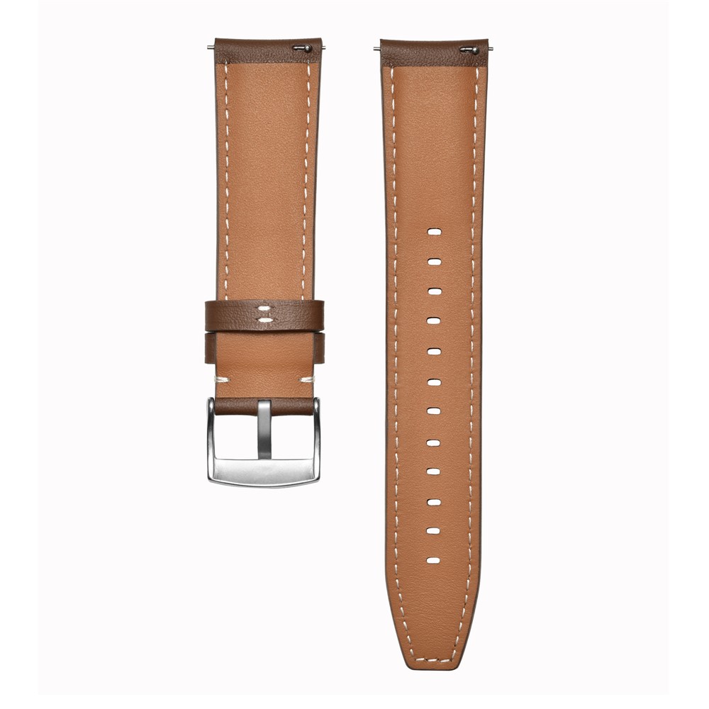  Klockarmband 22 mm Äkta Läder Mörk Brun