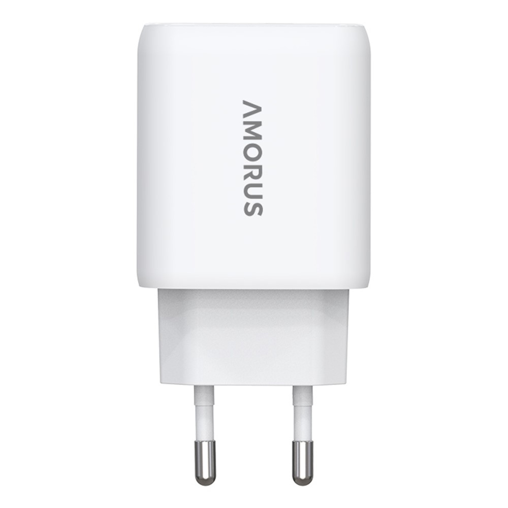 AMORUS Amorus 30W GaN PD QC USB-C / USB-A Väggladdare Vit