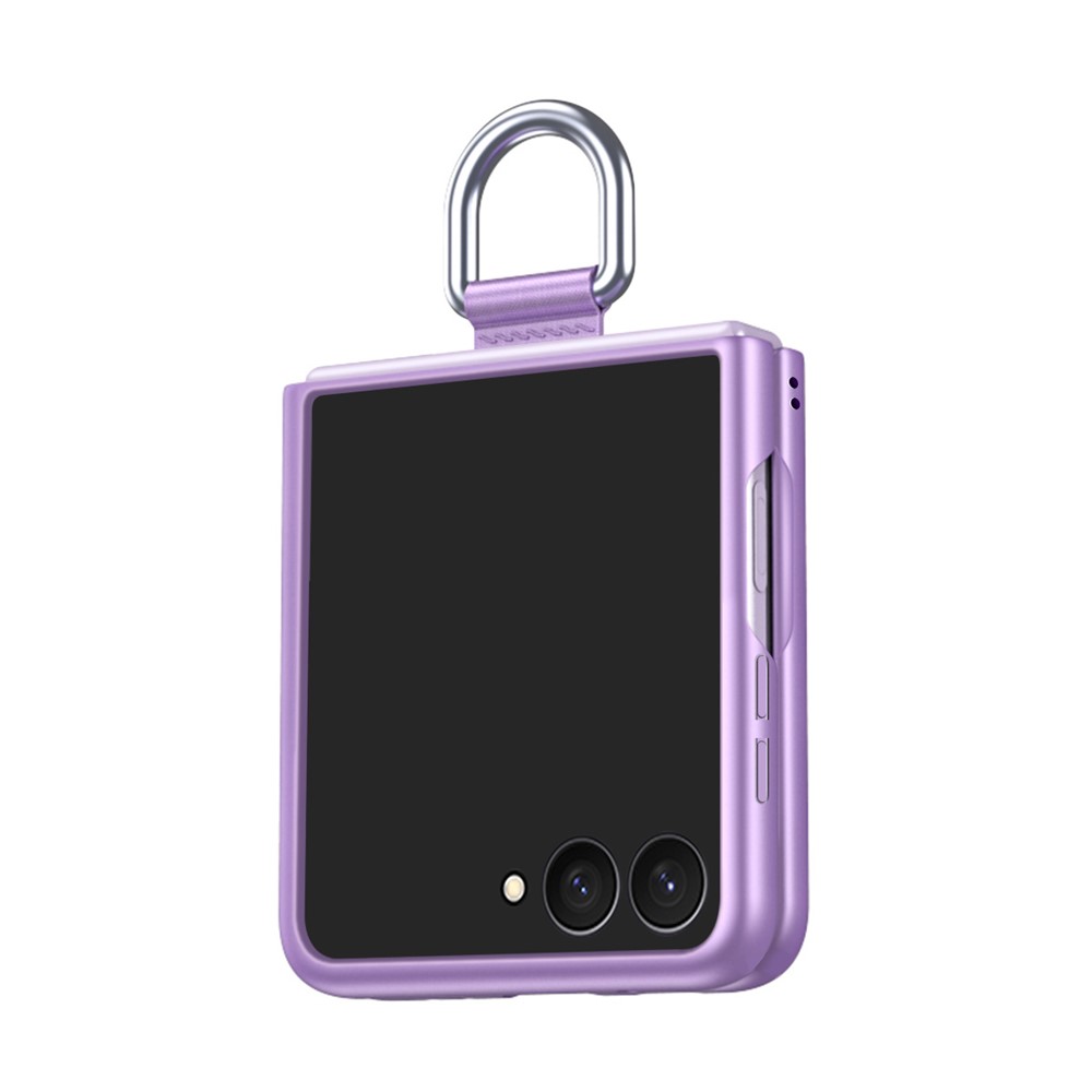  Samsung Galaxy Z Flip 8 Skal med Ringhållare Gummerad PC Lila