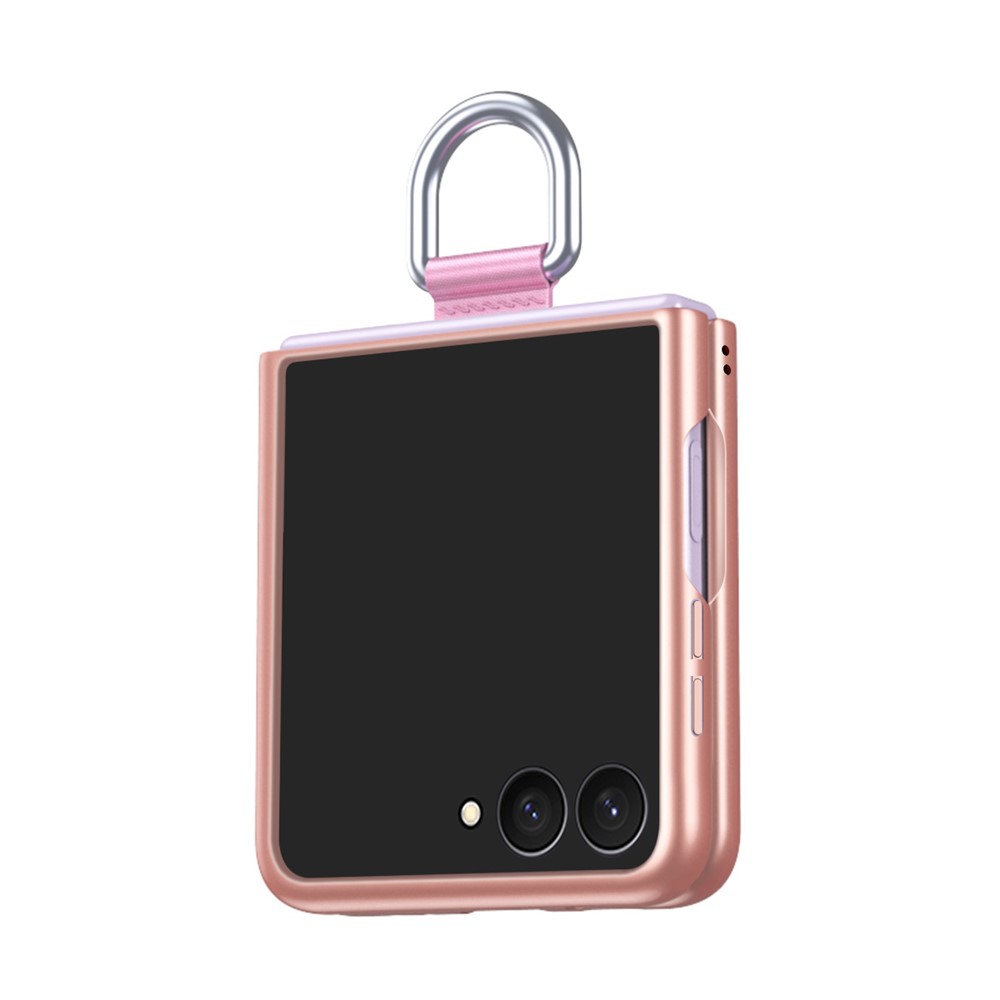  Samsung Galaxy Z Flip 8 Skal med Ringhållare Gummerad PC Rosa