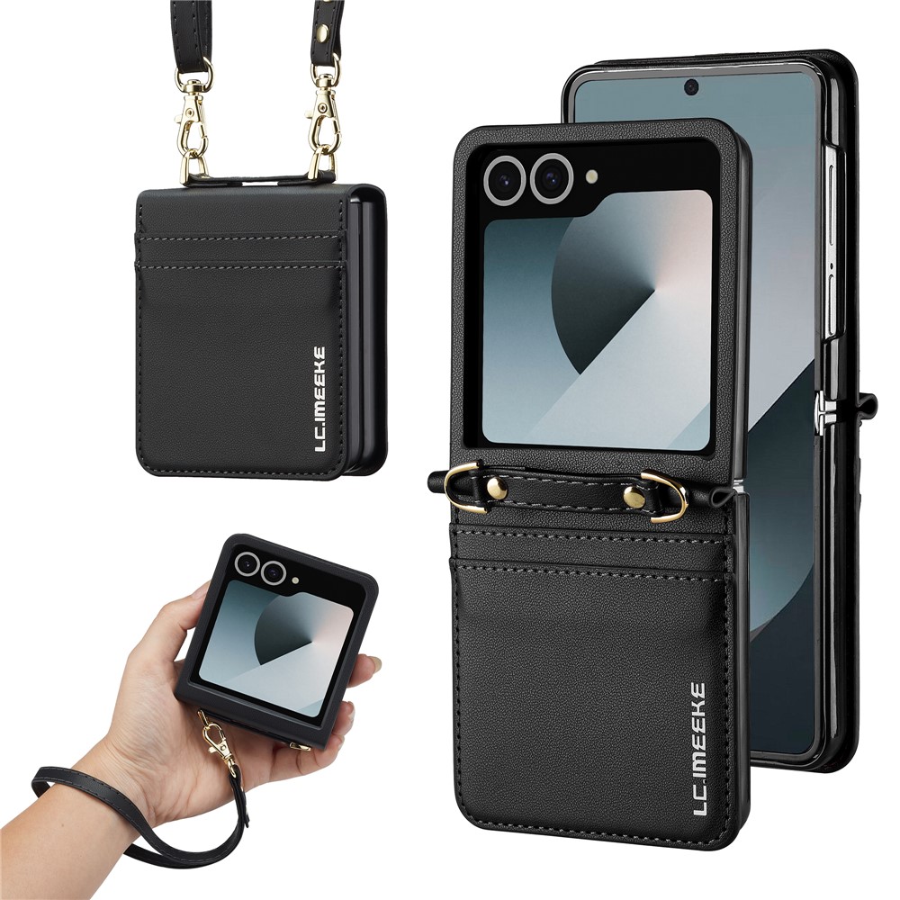 LC.IMEEKE LC.IMEEKE Galaxy Z Flip 8 Skal med Kortfack & Axelrem
