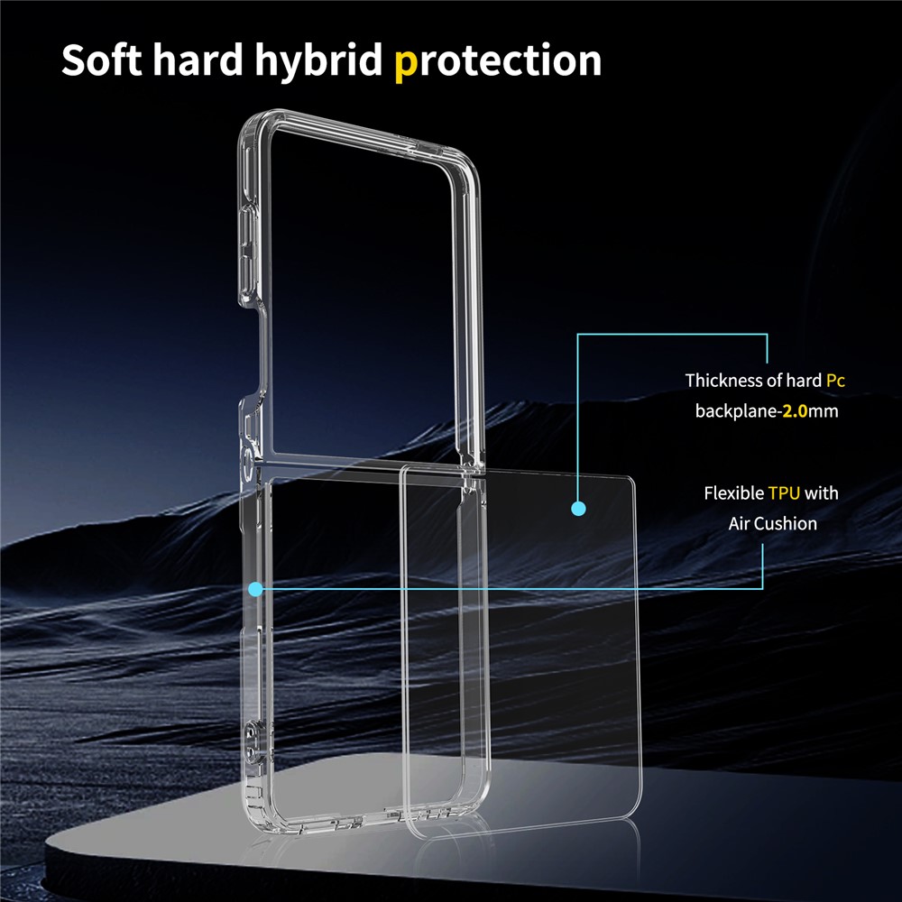 Samsung Galaxy Z Flip 8 Skal Stöttåligt TPU Transparent