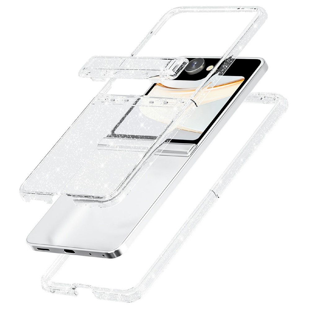  Samsung Galaxy Z Flip 8 Skal Glitter TPU Vit