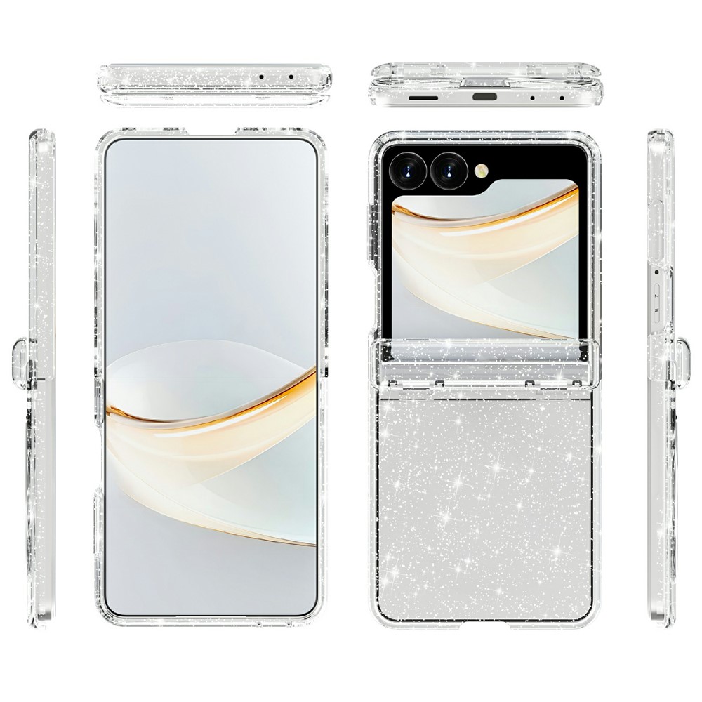  Samsung Galaxy Z Flip 8 Skal Glitter TPU Vit
