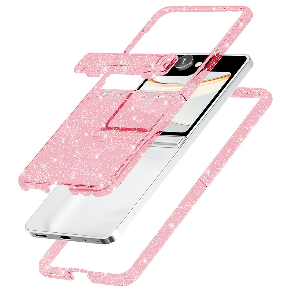  Samsung Galaxy Z Flip 8 Skal Glitter TPU Rosa