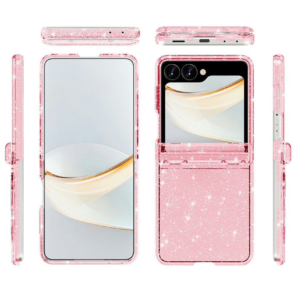  Samsung Galaxy Z Flip 8 Skal Glitter TPU Rosa