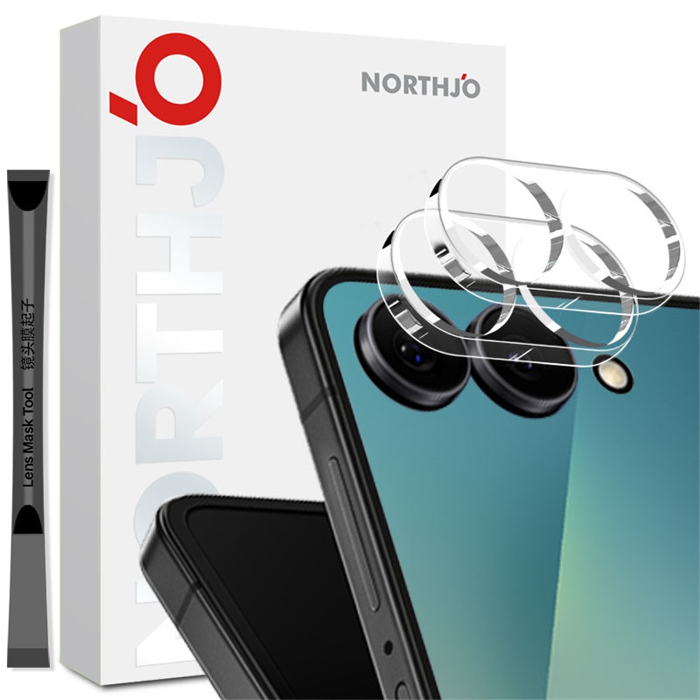 NORTHJO NORTHJO Samsung Galaxy Z Flip 8 2-PACK Linsskydd Härdat Glas