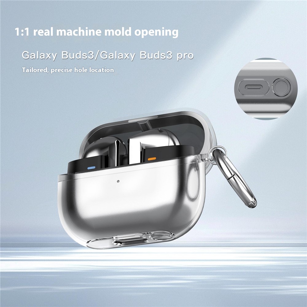  Samsung Galaxy Buds 3/3 Pro Skal Karbinhake TPU Blå