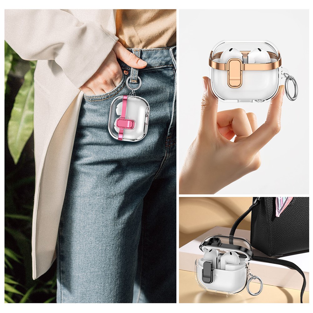  Samsung Galaxy Buds 3/3 Pro Skal Hybrid Transparent/Rosa