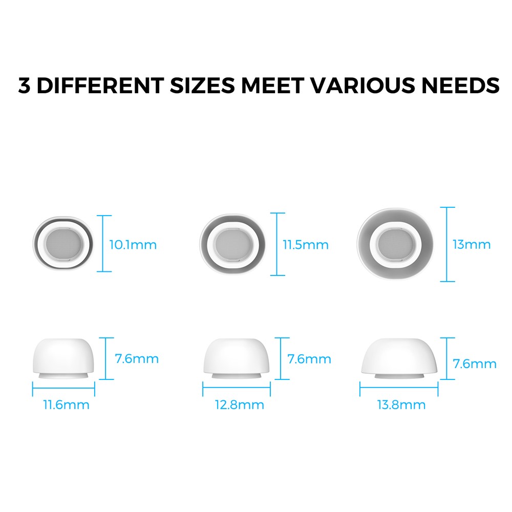 AHASTYLE AHASTYLE 3-PACK AirPods Pro 2/1 Öronpluggar Silikon Vit