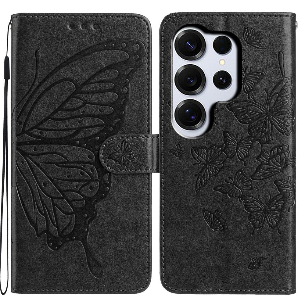  Samsung Galaxy S26 Ultra Fodral Fjäril Tryck Svart