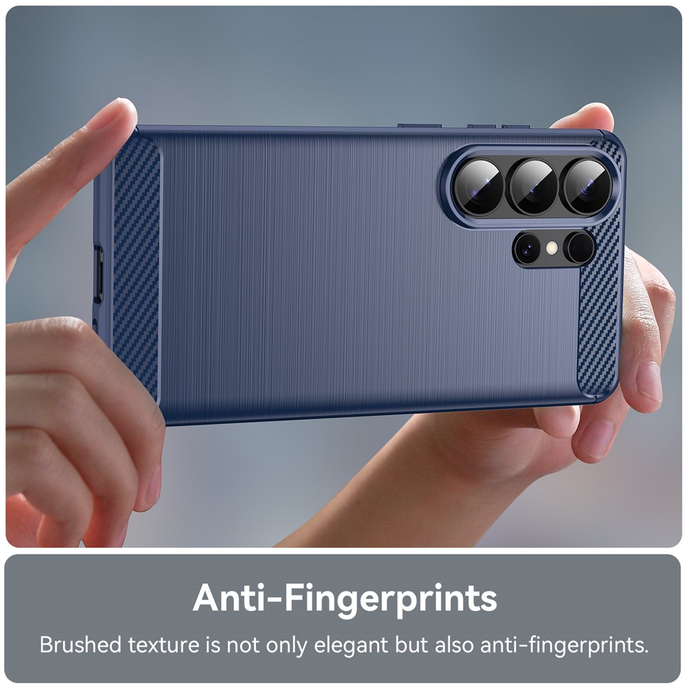  Samsung Galaxy S26 Ultra Skal Borstad Stål Textur Blå