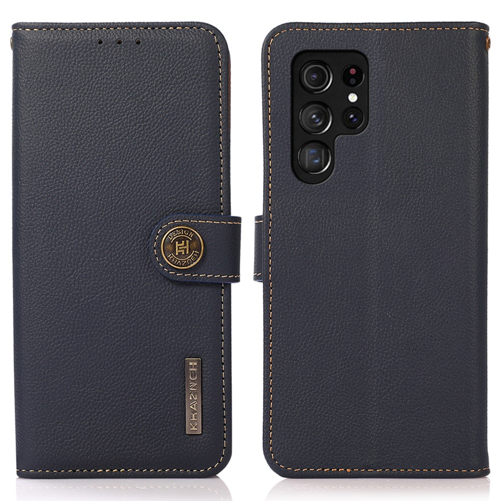 KHAZNEH KHAZNEH Samsung Galaxy S26 Ultra Fodral Äkta Läder Blå