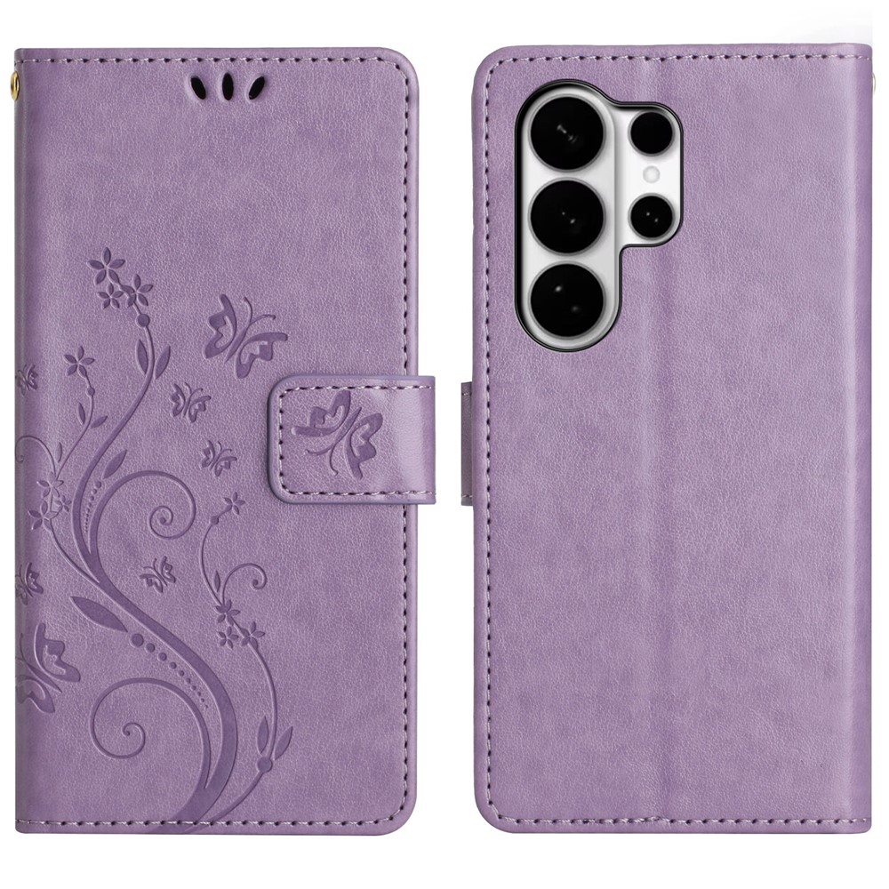  Samsung Galaxy S26 Ultra Fodral Med Blommigt Tryck Lila