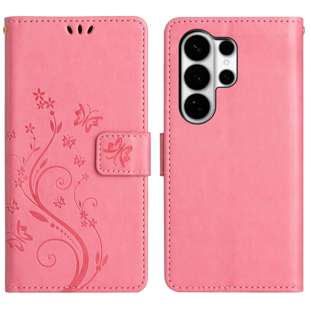  Samsung Galaxy S26 Ultra Fodral Med Blommigt Tryck Rosa